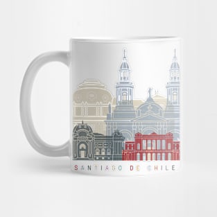 Santiago de Chile V2 skyline poster Mug